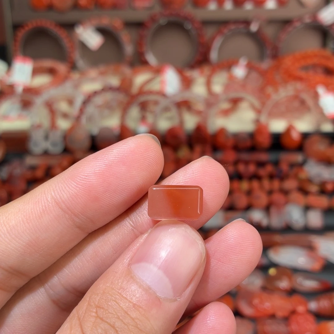 南红玛瑙未镶嵌颈饰长条印章1