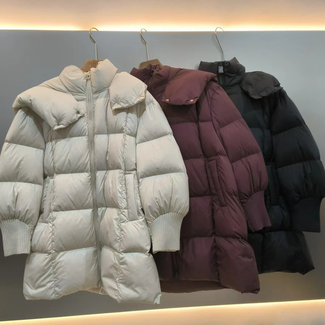 静姐【星际银河】~90白鸭连帽中款加厚保暖白鸭羽绒服303