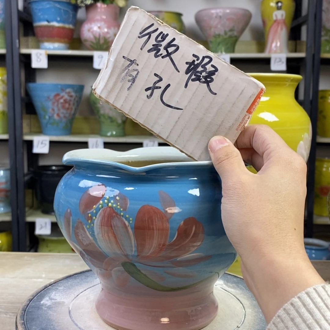 景德镇手工手绘陶瓷花盆