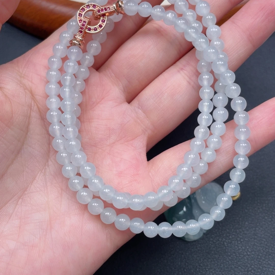 翡翠未镶嵌颈饰珠串5mm