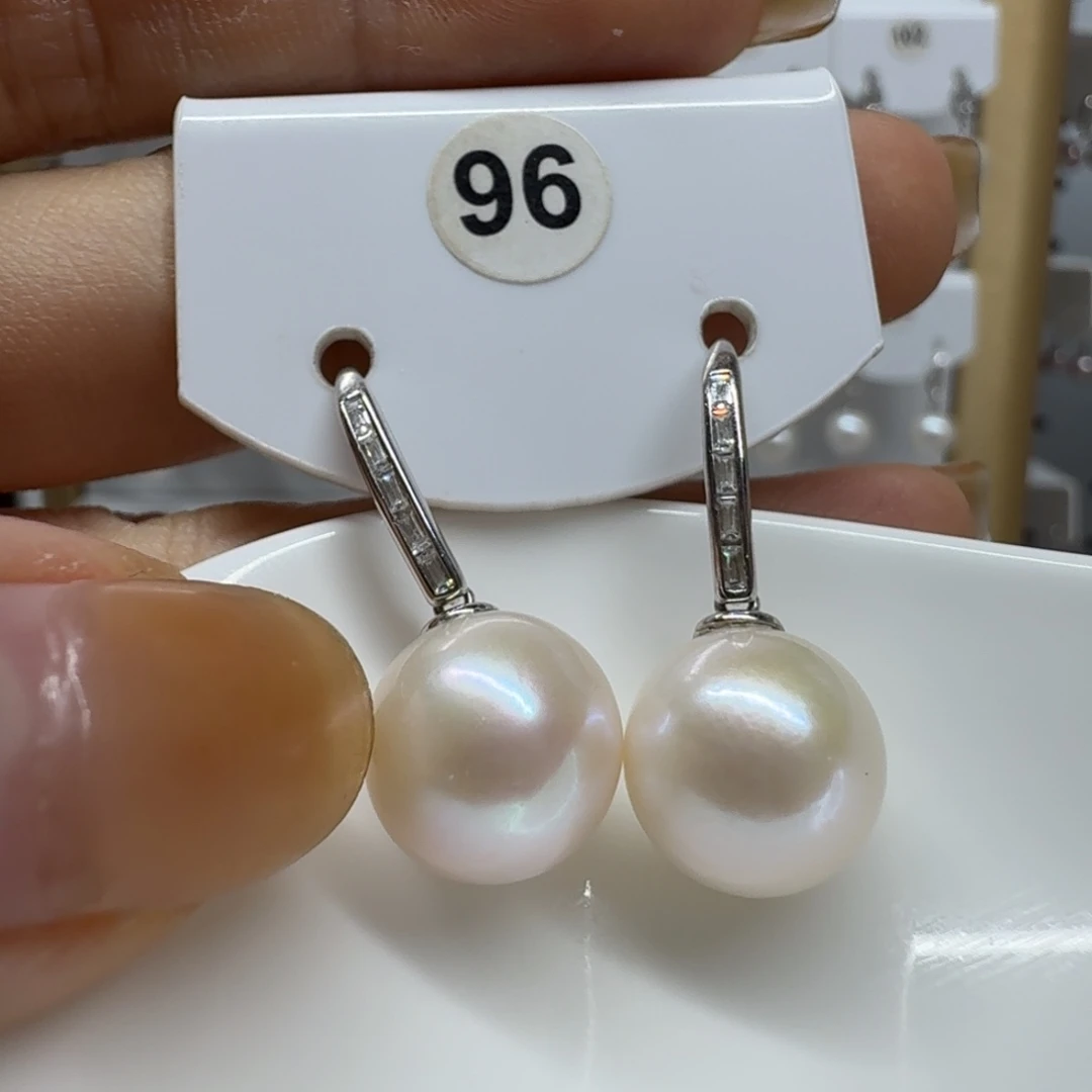用***1淡水珍珠银S925镶嵌耳饰珍珠