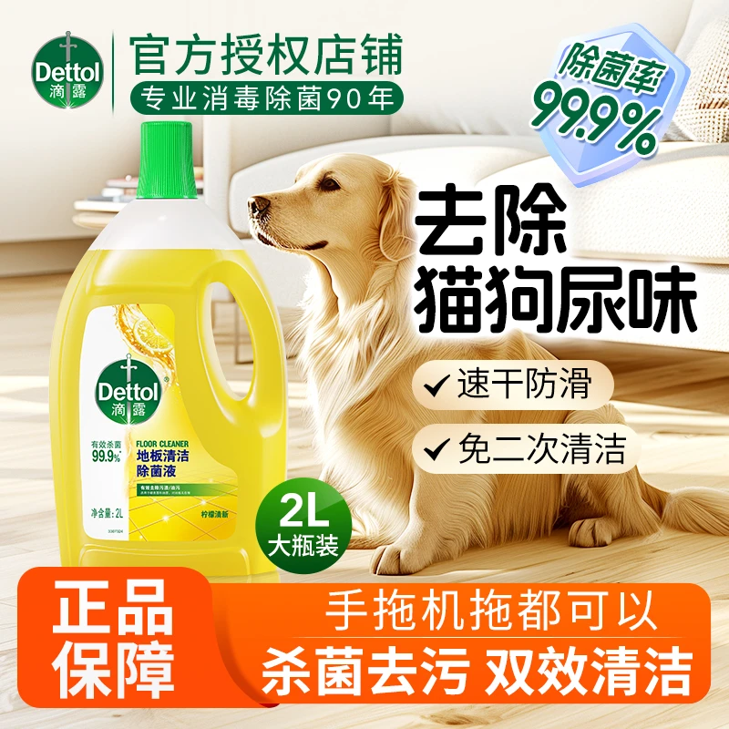 Dettol/滴露除菌液清洗杀菌除垢专用家用柠檬味2L清香清洗剂