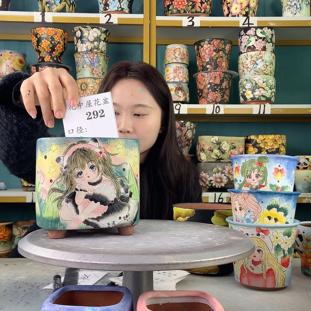 珊***珊陶景德镇手工花盆292