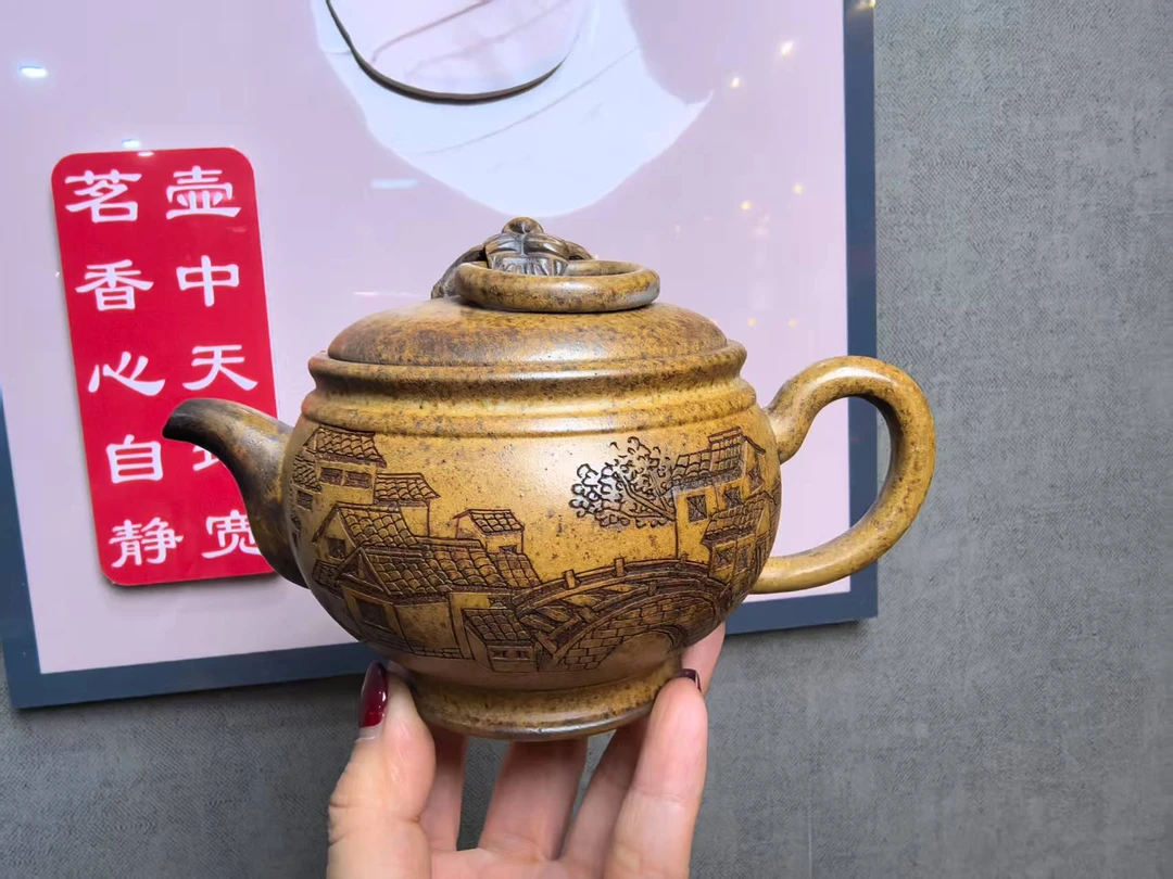 江南春单圈狮钮高温柴烧壶紫砂壶【维】
