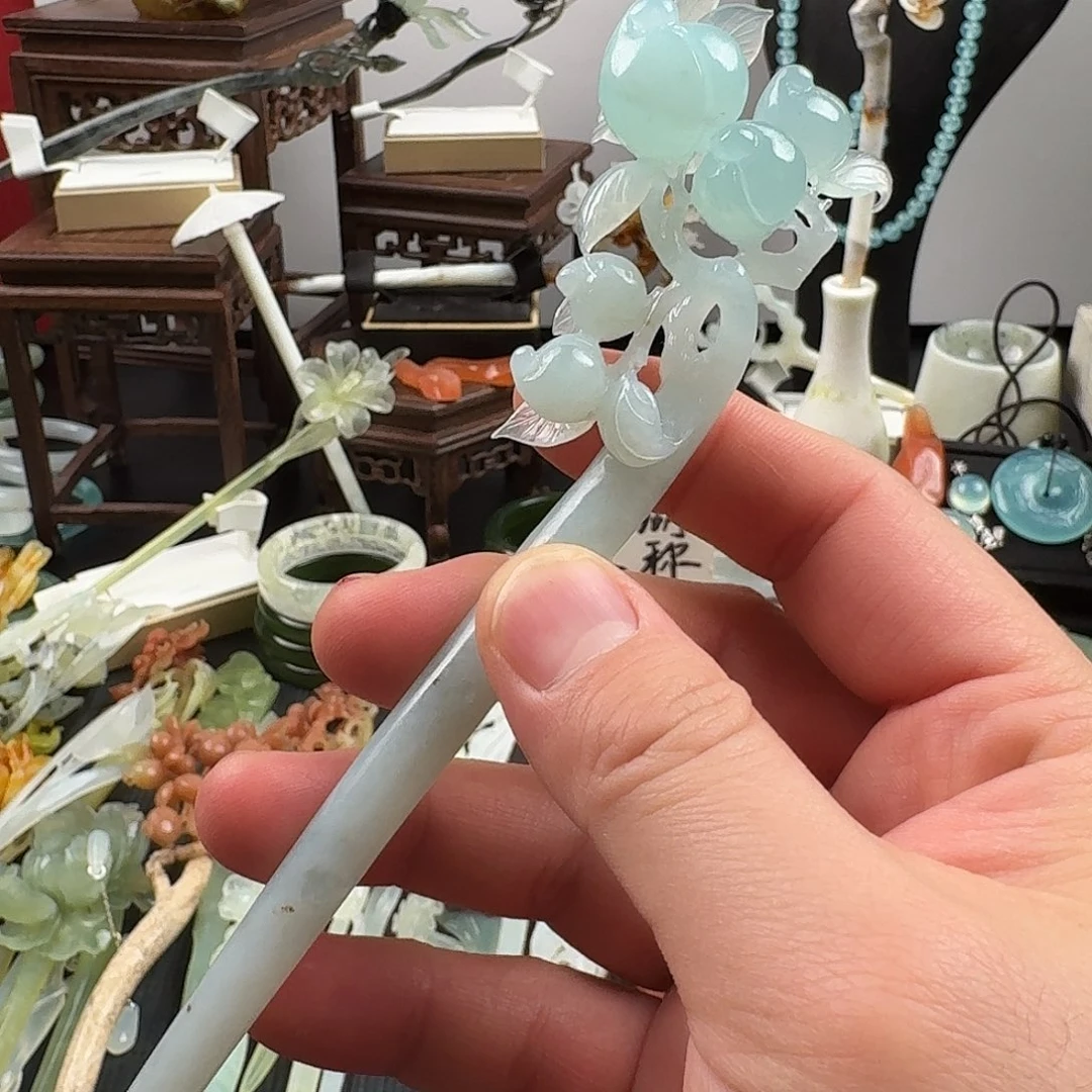 蛇纹石玉未镶嵌发饰