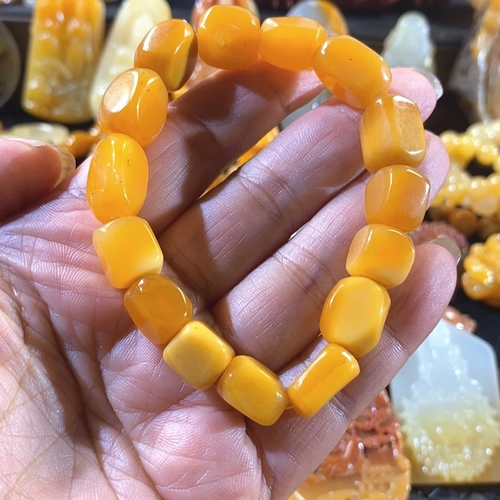 石英质玉（黄龙玉）未镶嵌手链