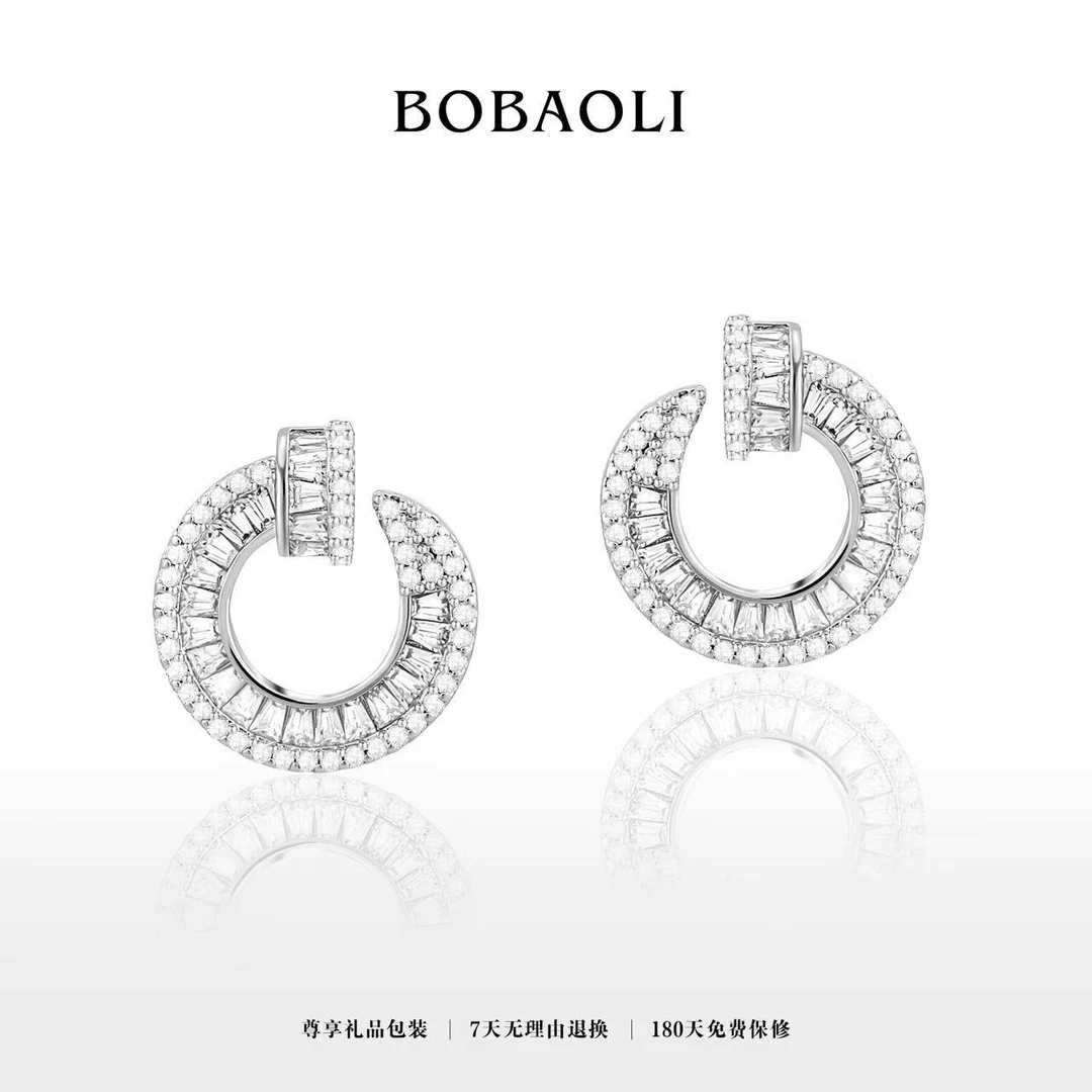 铜合金耳饰 镀k金 2025新款C6180【定制环圈】BABA BOX 耳钉