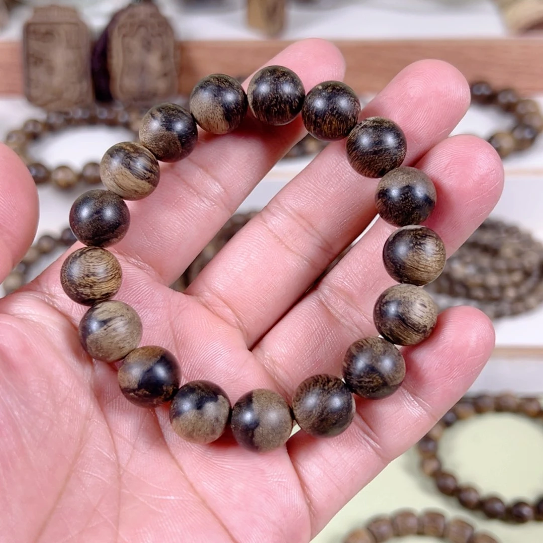 手串沉香正区金三角黑棋1.2单圈18.2克