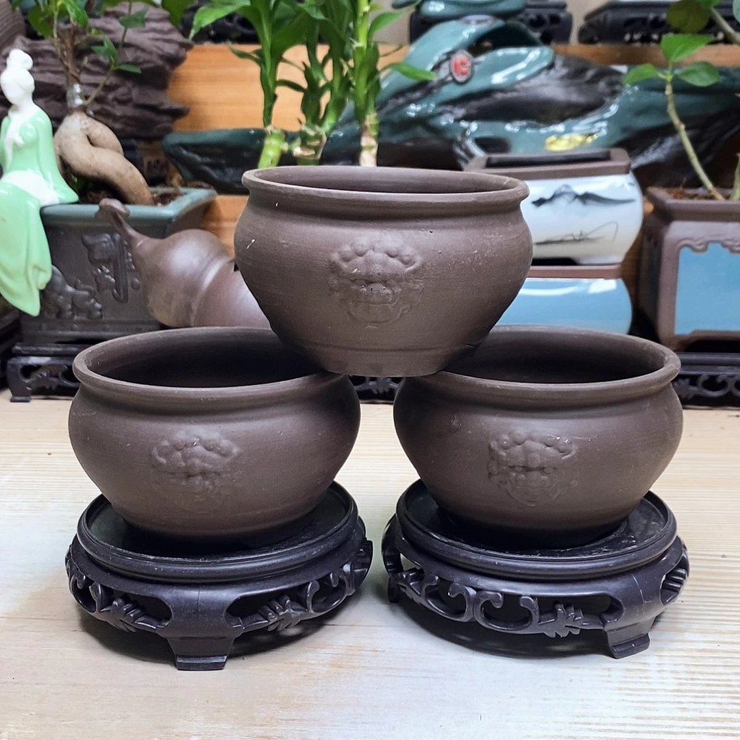 紫砂花盆陶瓷艺术作品欣赏