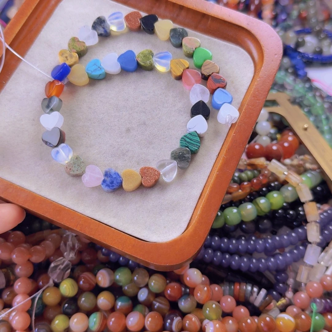 合金查罗石珠宝半成品卡10爱心一条