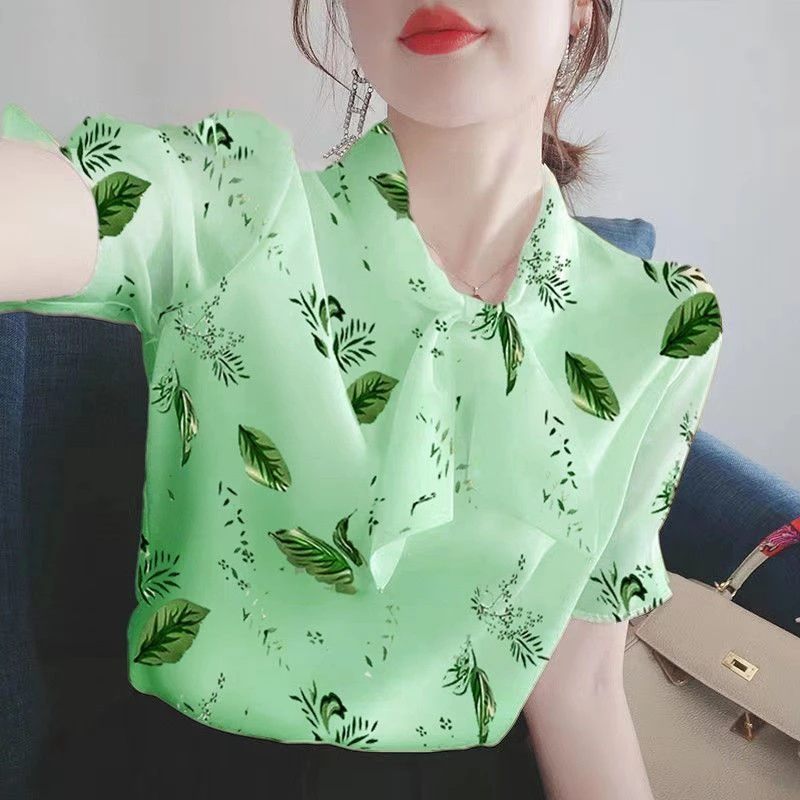 夏季超仙减龄新款女士小衫时尚洋气短袖遮肚宽松法式百搭上衣