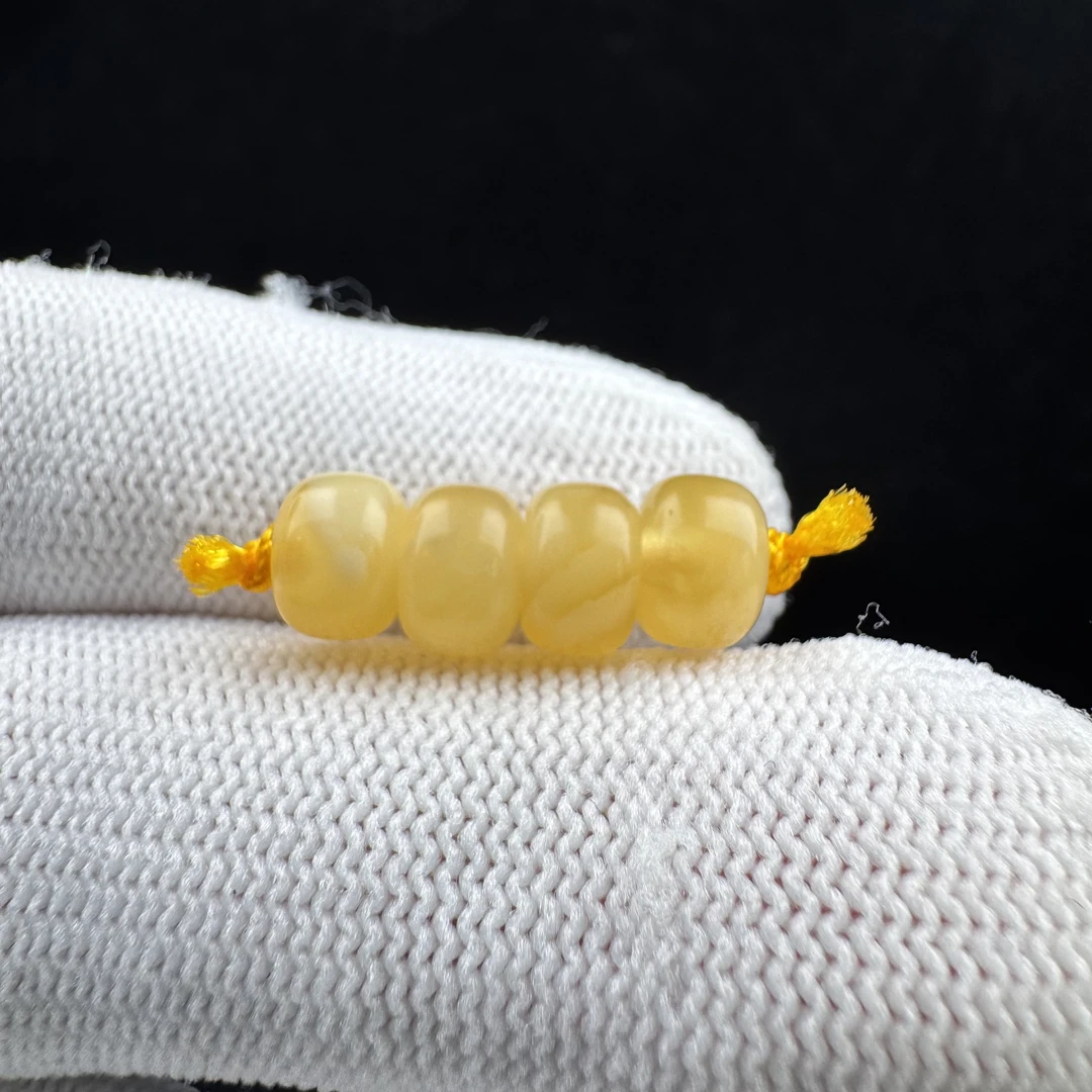 K3682天然原矿蜜蜡 隔珠7.3mm支持复检假一罚十