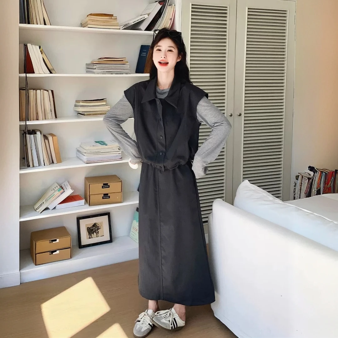 小众设计感马甲半身裙两件套装女2025秋季新款百搭气质减龄小个子