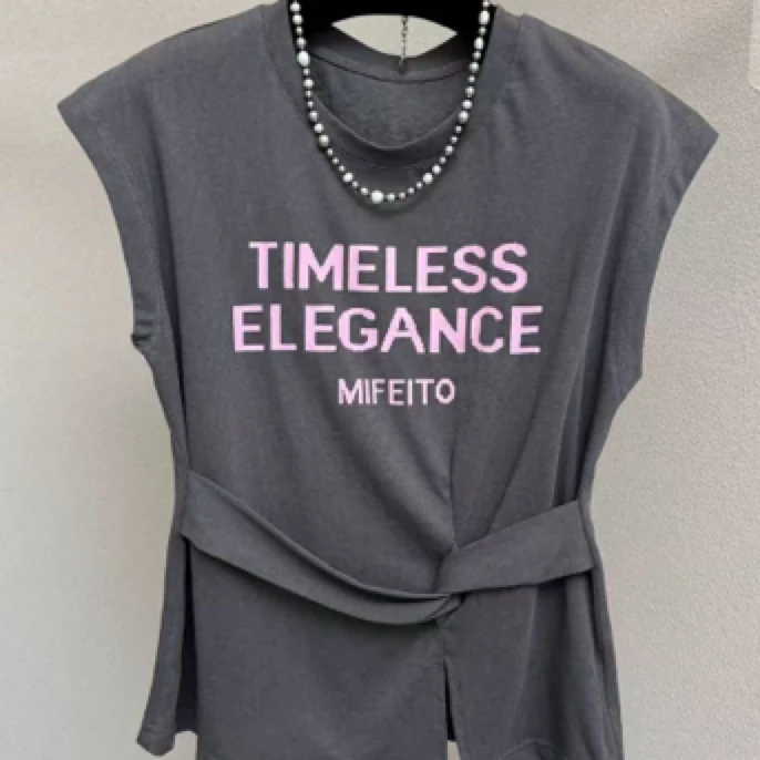 7603字母TlM交叉短袖