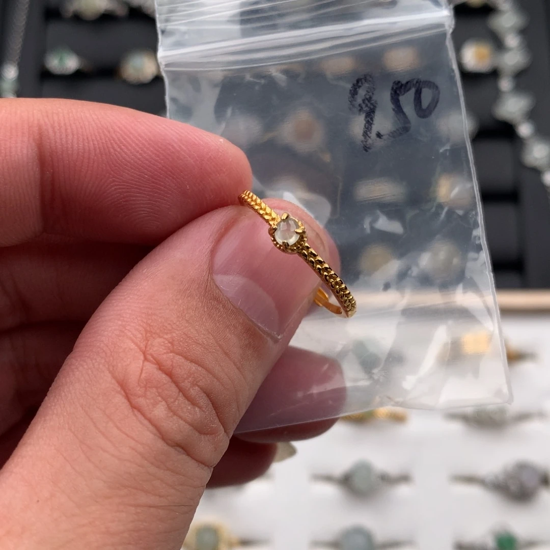 翡翠银S925镶嵌戒圈950