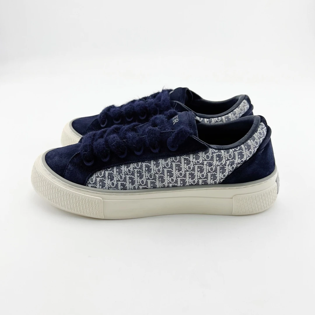 95新 DIOR/迪奥 42码/蓝色B33圆头系带板鞋/14311451