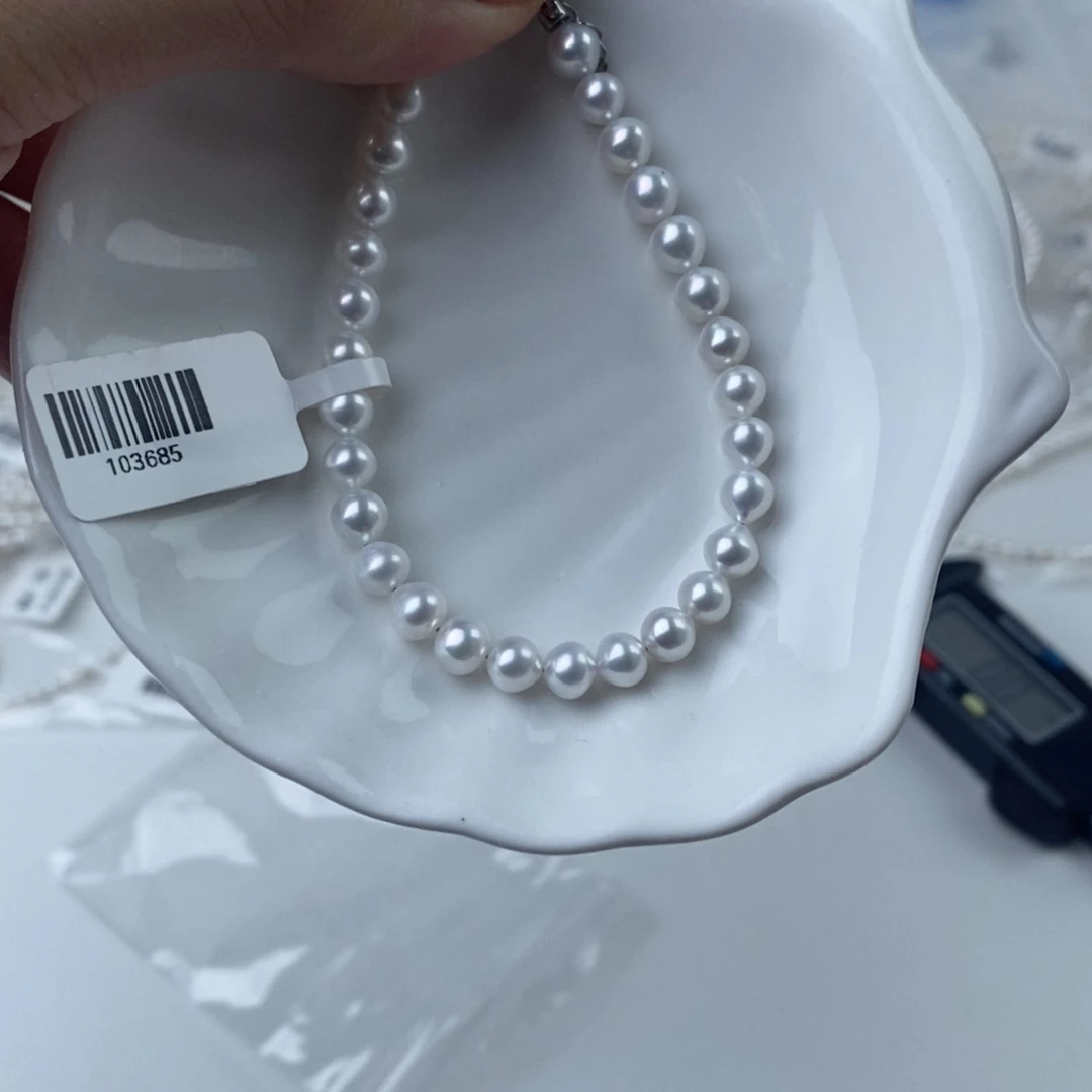 项链银S925镶嵌淡水珍珠103685