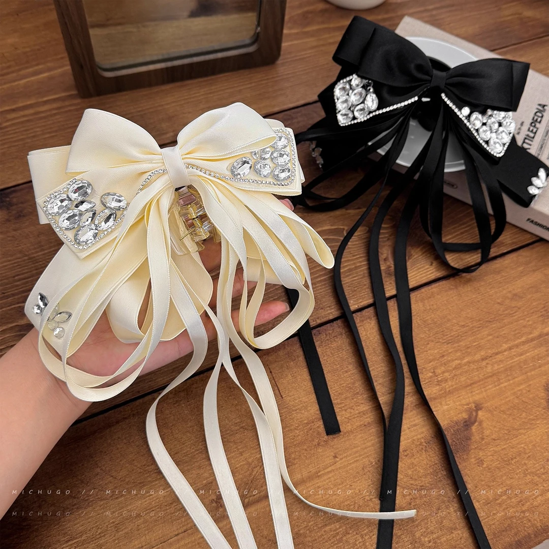 【原版】夜宴蝴蝶闪锆蝴蝶结飘带马尾抓夹轻奢高级感甜美时尚发饰女