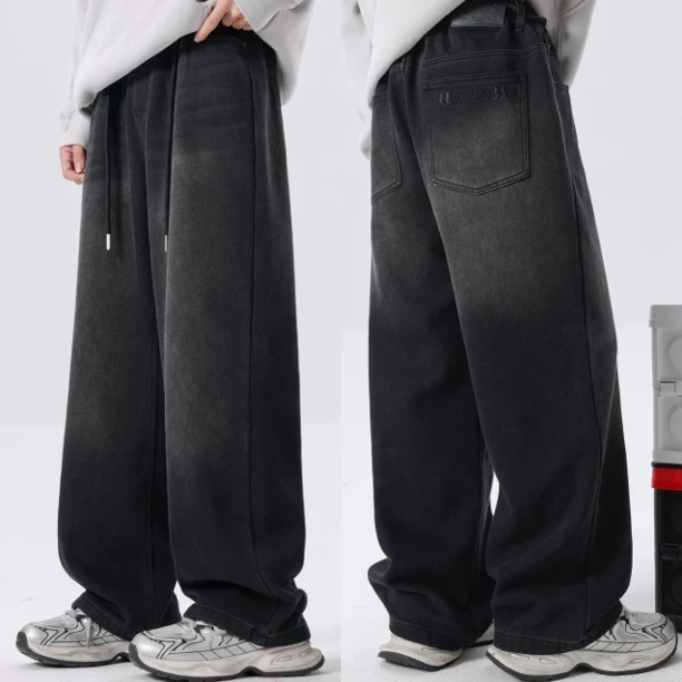 青少年（瘦高个）春款潮酷宽松美式直筒百搭高街牛仔裤41815