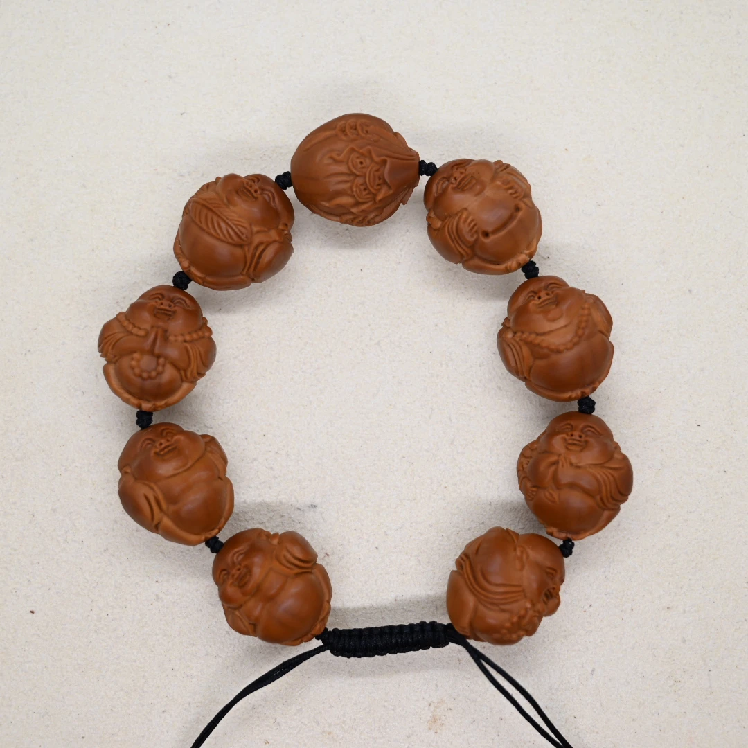 核雕手串·弥勒·橄榄核