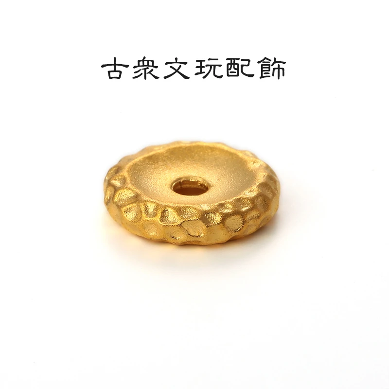 古法锤纹无相陨石坑隔片垫片黄金色手串diy猴头卡环佛珠diy配饰
