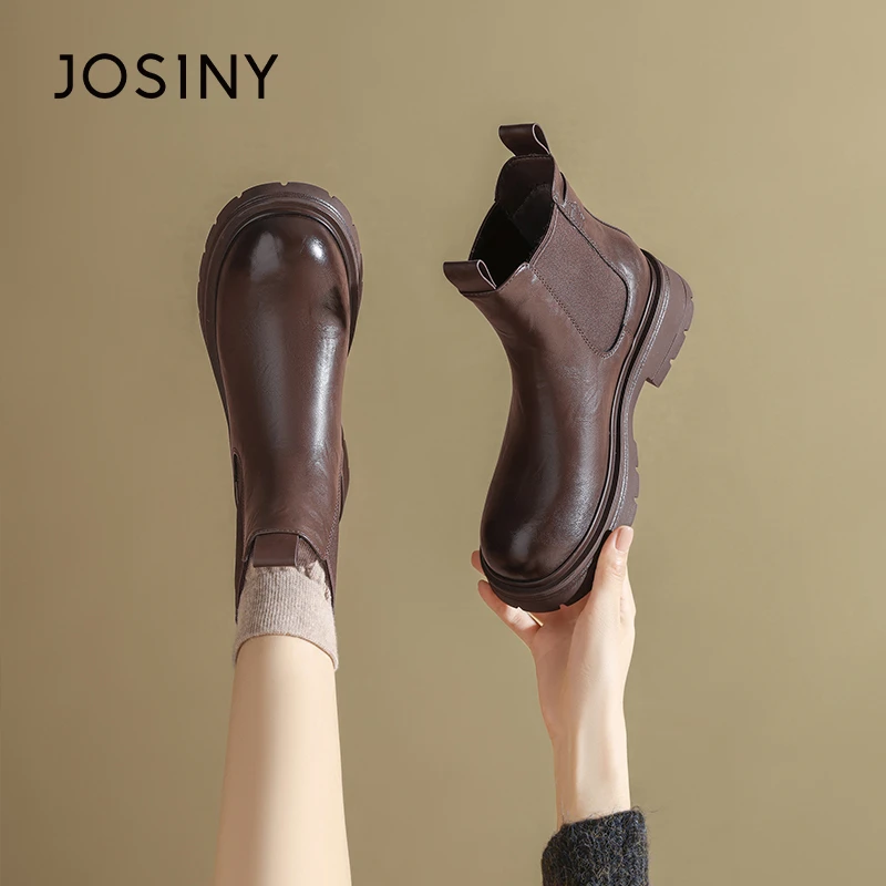 卓诗尼厚底增高切尔西靴2024秋冬新款外穿时尚百搭轻奢潮流靴子