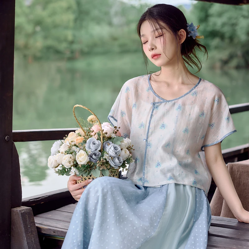 七月夕【破晓之岚坦领】汉服女改良气质汉元素夏季新品裙千金日常