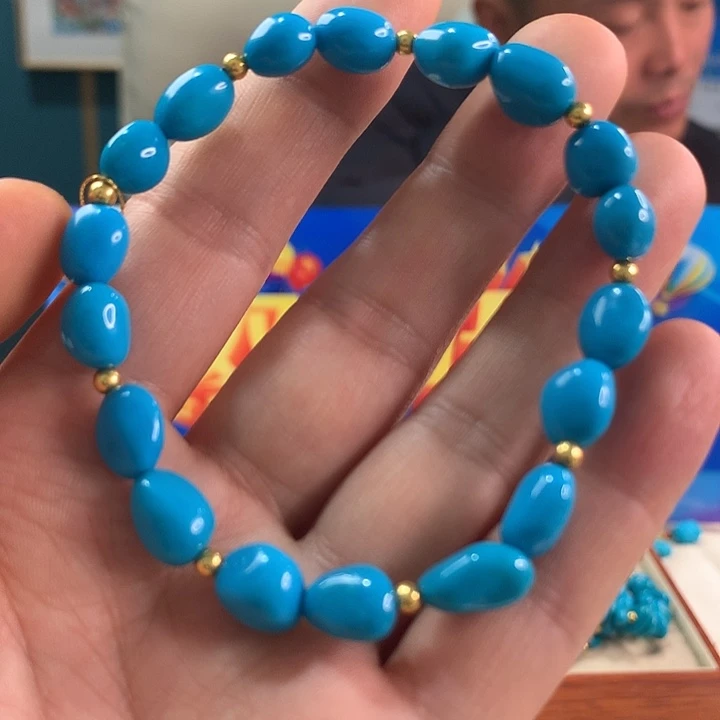 绿松石18K金镶嵌珠宝奇石