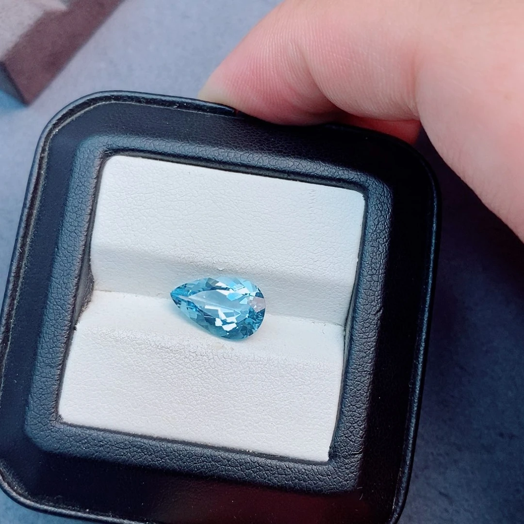 笔搁未镶嵌海蓝宝石2.995ct 圣玛利亚