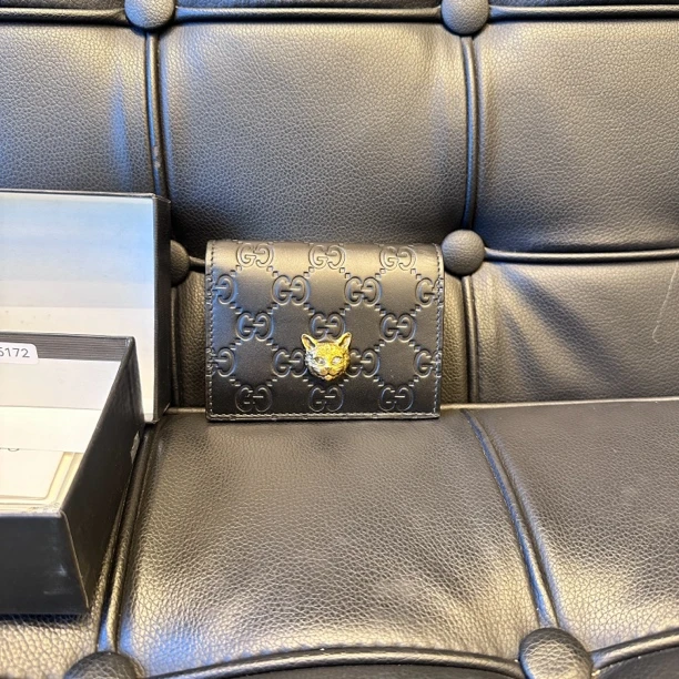 95新 GUCCI/古驰 GUCCI/古驰 古驰黑色卡包钱包 07189