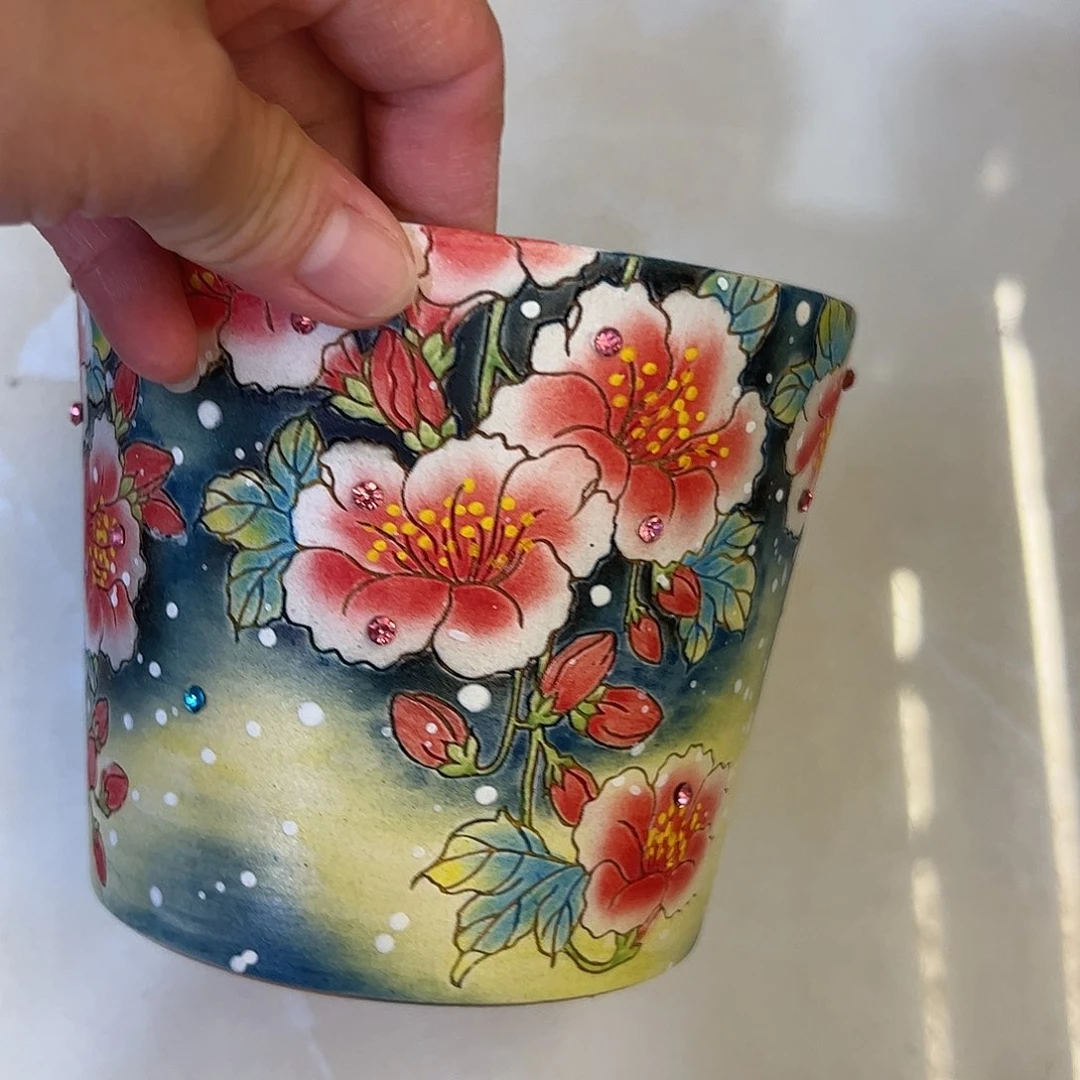 景德镇陶瓷炫彩花盆