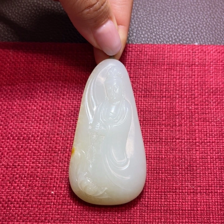 和田玉挂件未镶嵌观音