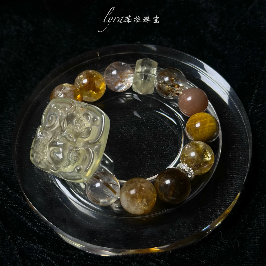 【圆满无量】（吸米转y）黄水晶原创设计水晶手串【多样性发一】