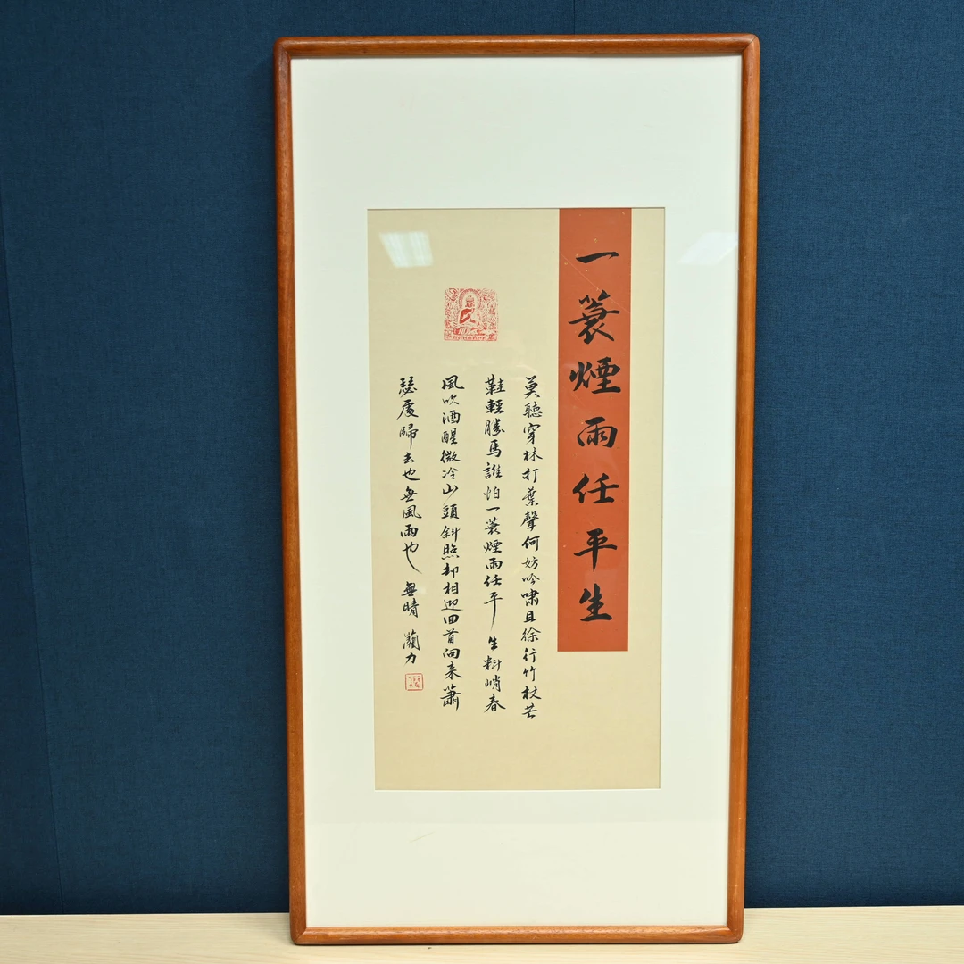 R-蔺老师书法作品，一蓑烟雨任平生，尺寸53*103