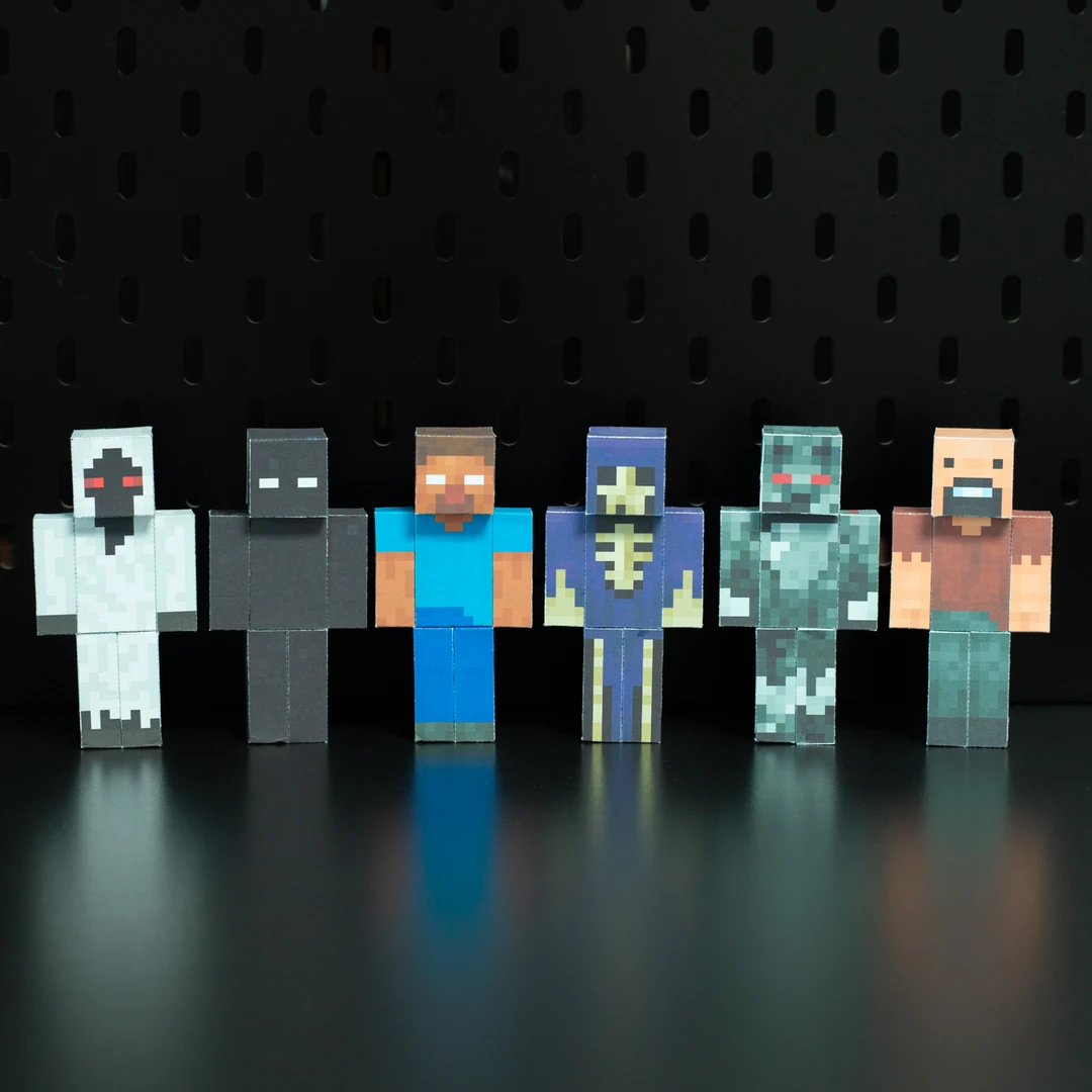 我的世界不死军团303him恐惧魔王死灵骑士DIY纸模型手工玩具人偶