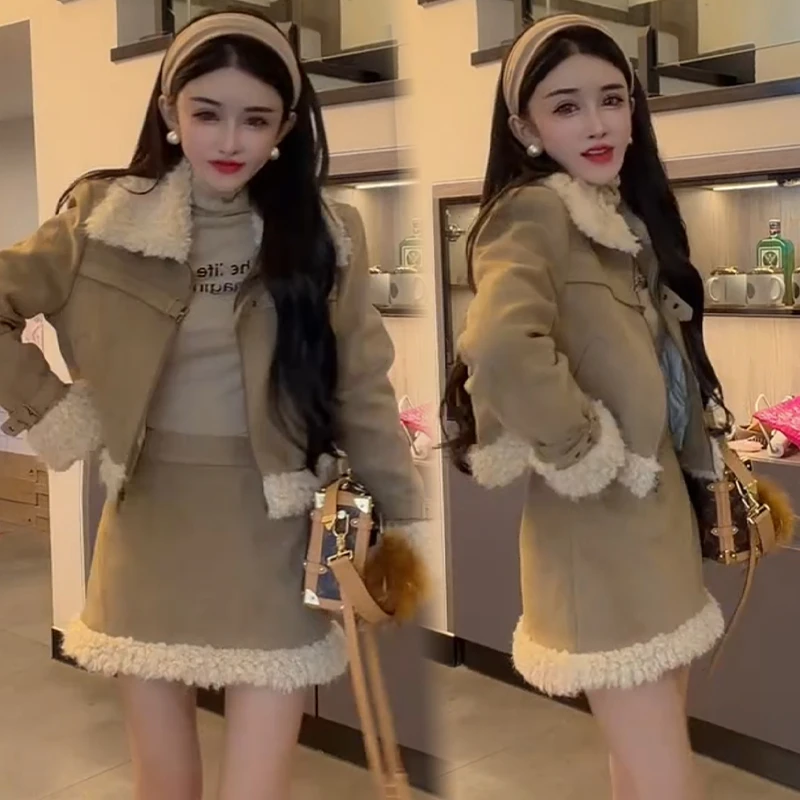 2025秋冬新款时尚显瘦气质网红高档套装女高级百搭宽松大码两件套