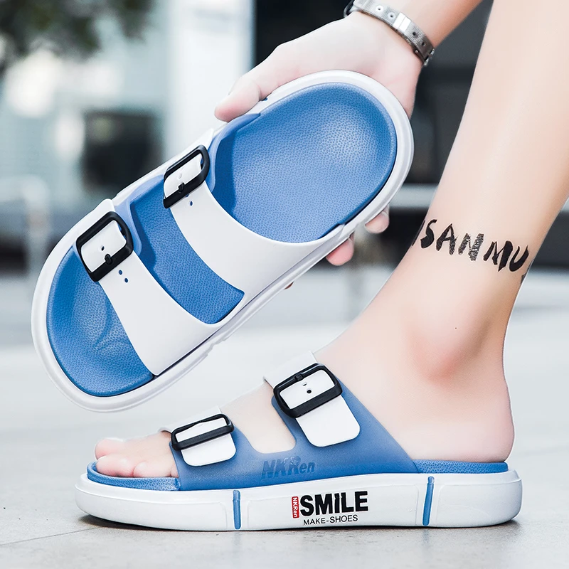 2025年新款凉拖鞋男士休闲沙滩凉鞋EVA防滑耐磨厚底户外一字拖