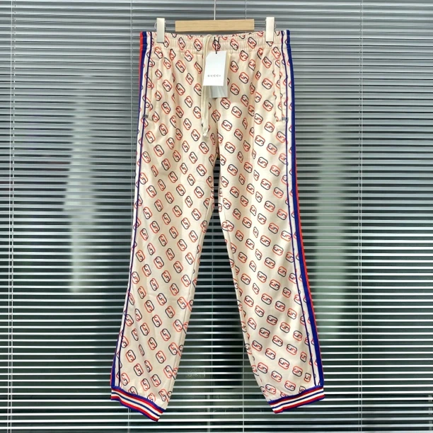 全新未使用 GUCCI/古驰 休闲长裤 双G满印 红蓝织带 S码 k254