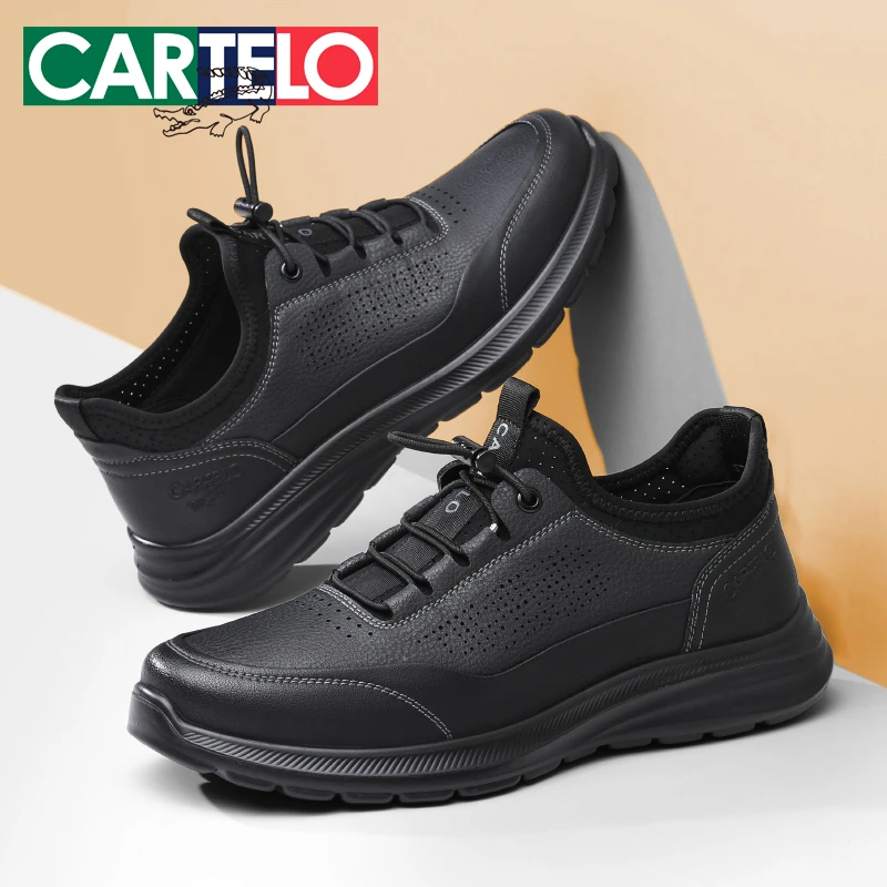 卡帝乐鳄鱼休闲男士皮鞋秋季2025年透气商务真皮鞋一脚蹬懒人男鞋