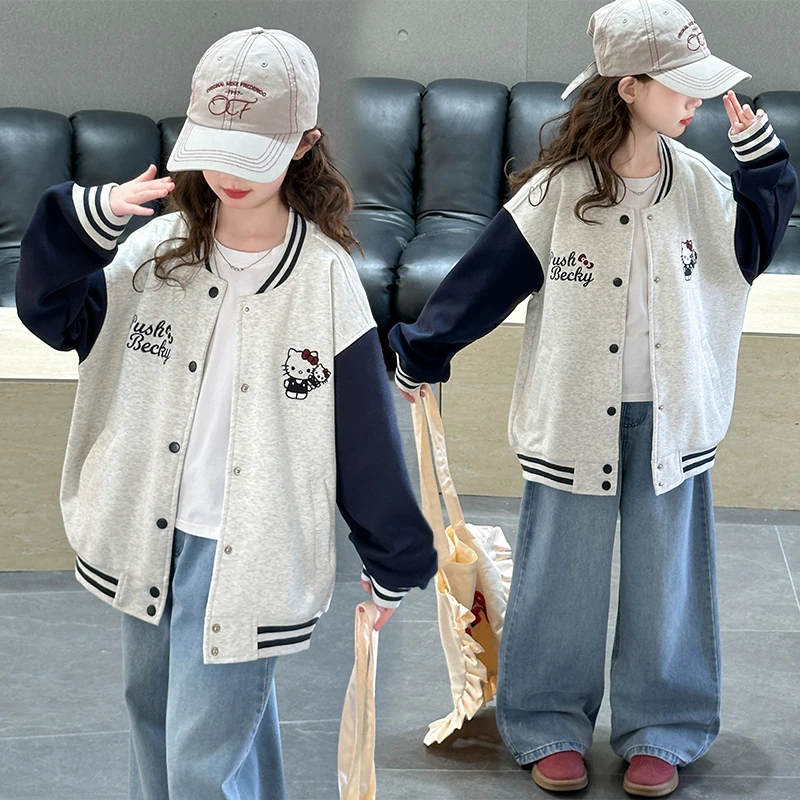 女童外套春秋2025新款儿童秋季洋气网红上衣中大童炸街秋装棒球服