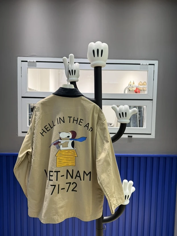 IBOHAN秀秀家2025春季新品手绘米奇开衫外套宽松欧货上衣