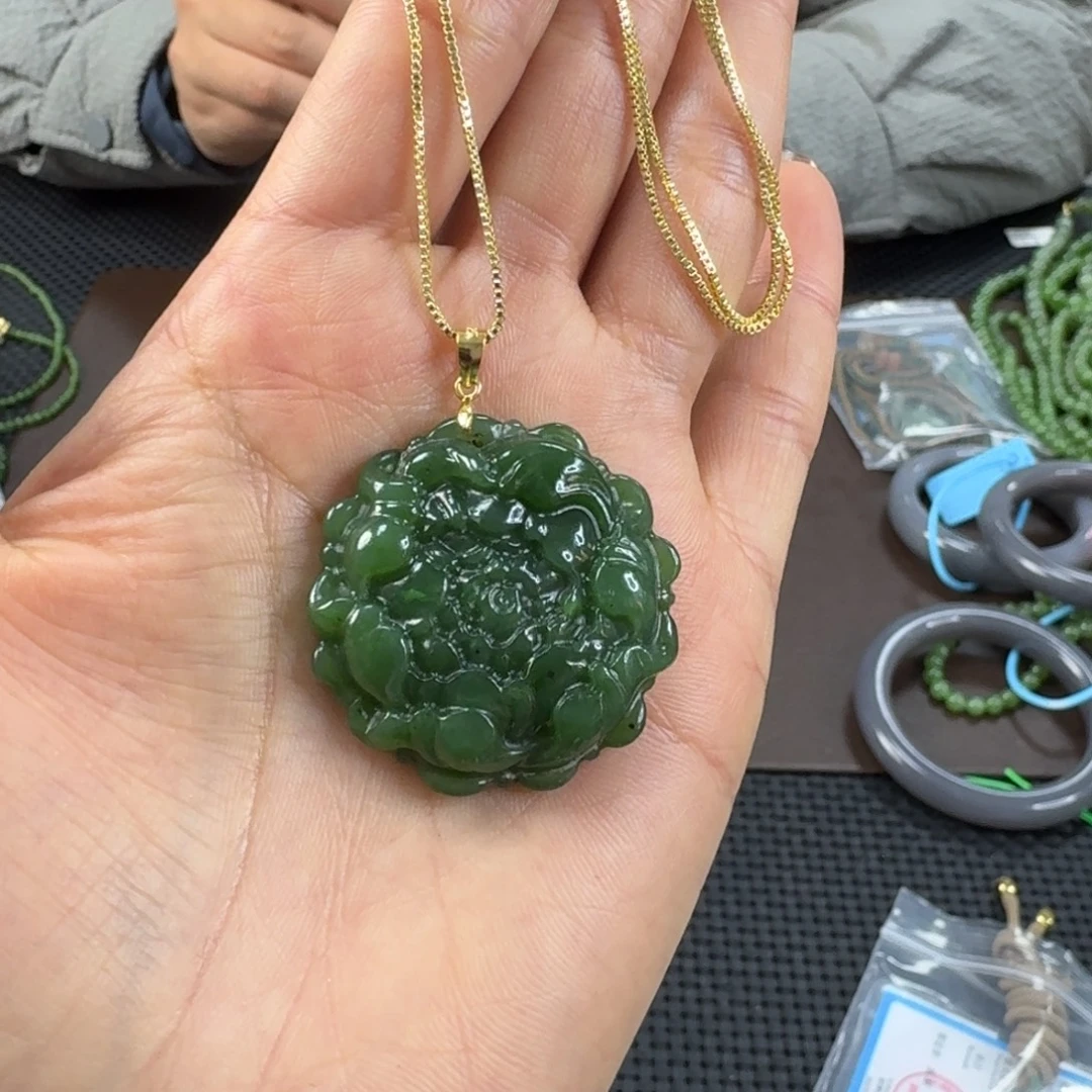 和田玉银S925镶嵌颈饰