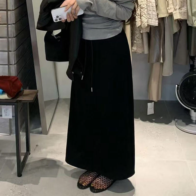 【夏央旗舰店】2025早秋新款超舒服面料休闲百搭抽绳半身裙#8010