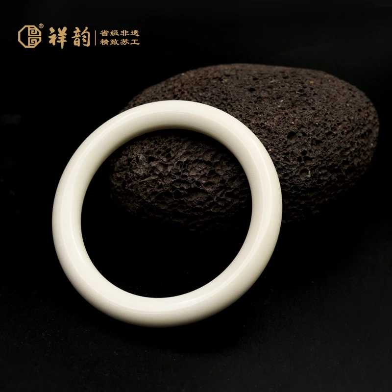 素圈猛犸牙手镯高级感情侣结婚礼物