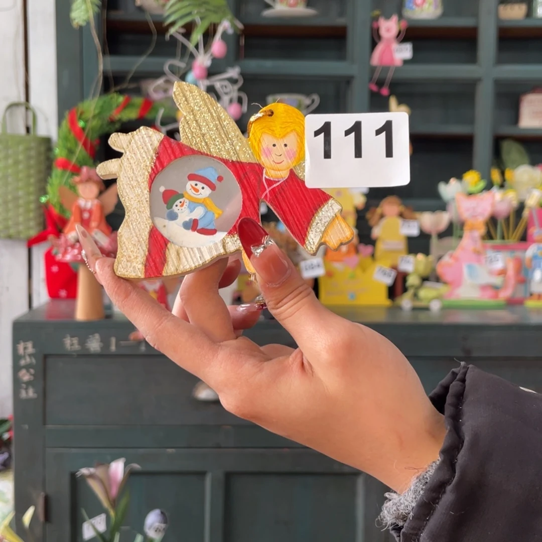 木质圣诞月福老货玩具中古风默认微瑕