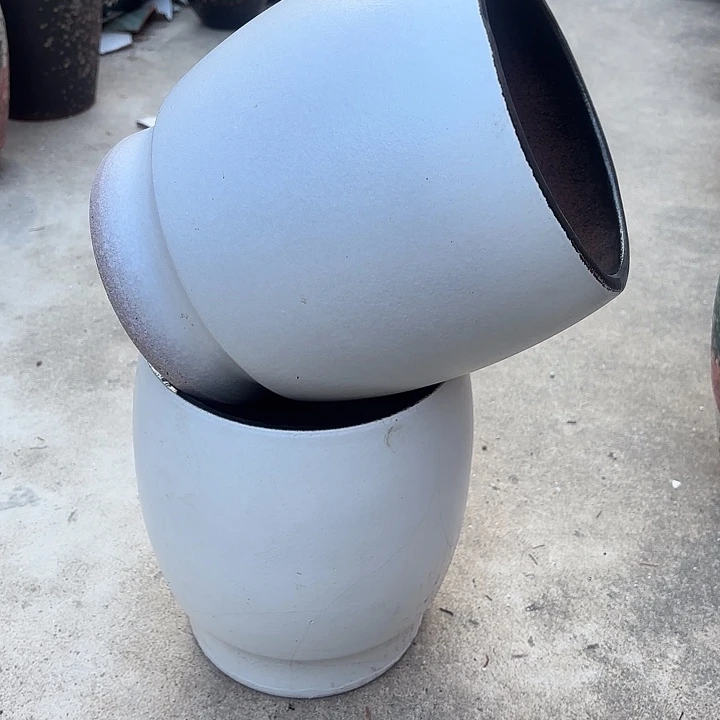 紫砂茶碗白蛋壳两个口径19高度24