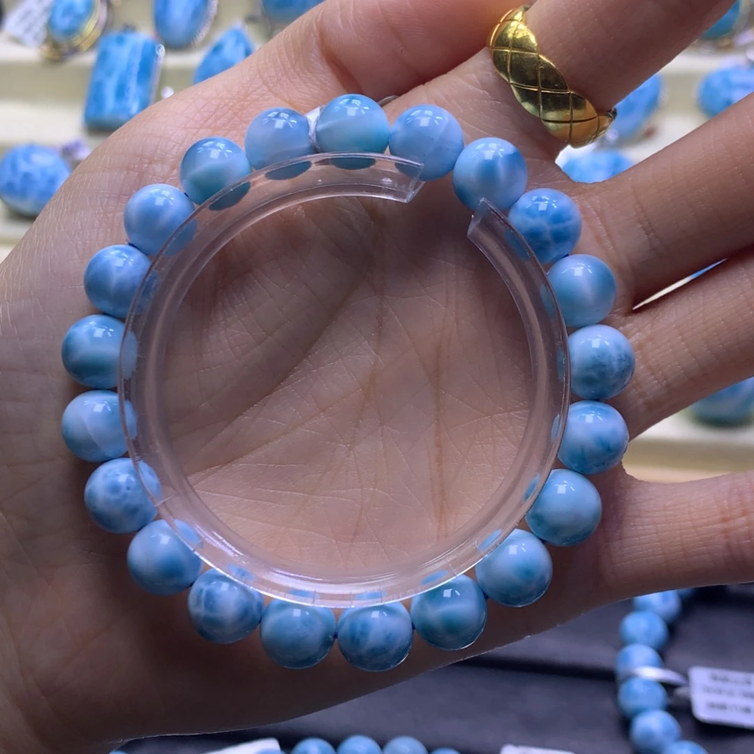 针钠钙石（海纹石）未镶嵌手链精品9mm手串