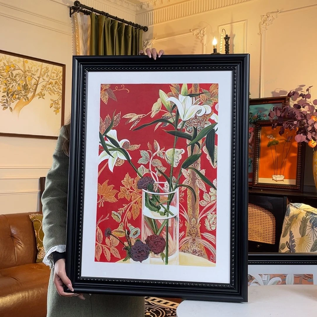 竖款含框60✖️80新品花卉