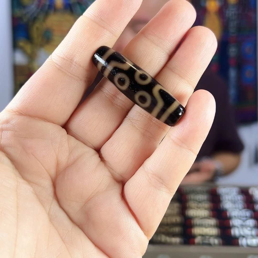 玛瑙/玉髓合金颈饰～黑金七眼40长