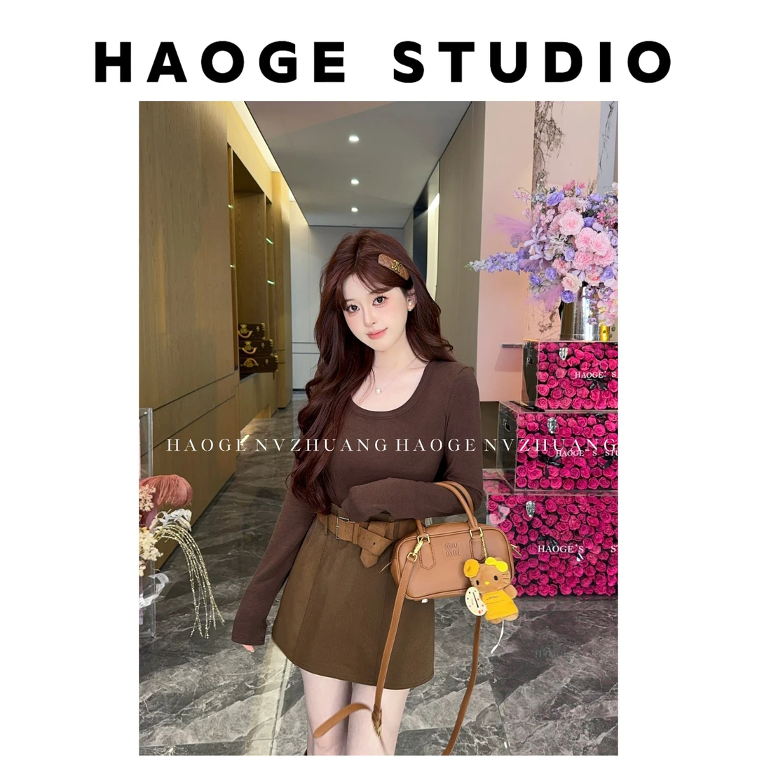 浩哥严选●上衣预JJQ4SY5828秋冬时尚百搭修身长袖小众简版设计感